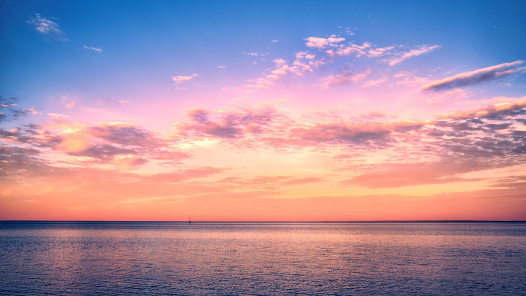 coucher de soleil pour la routine du soir